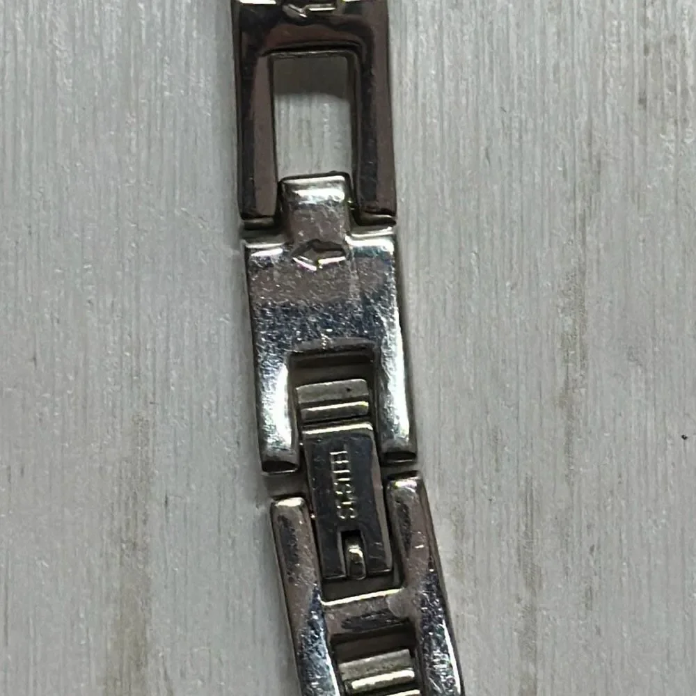 Fossil‎ BIG TIC ES9744 American Flag LED Dial Silver Tone Watch SCRATCHES